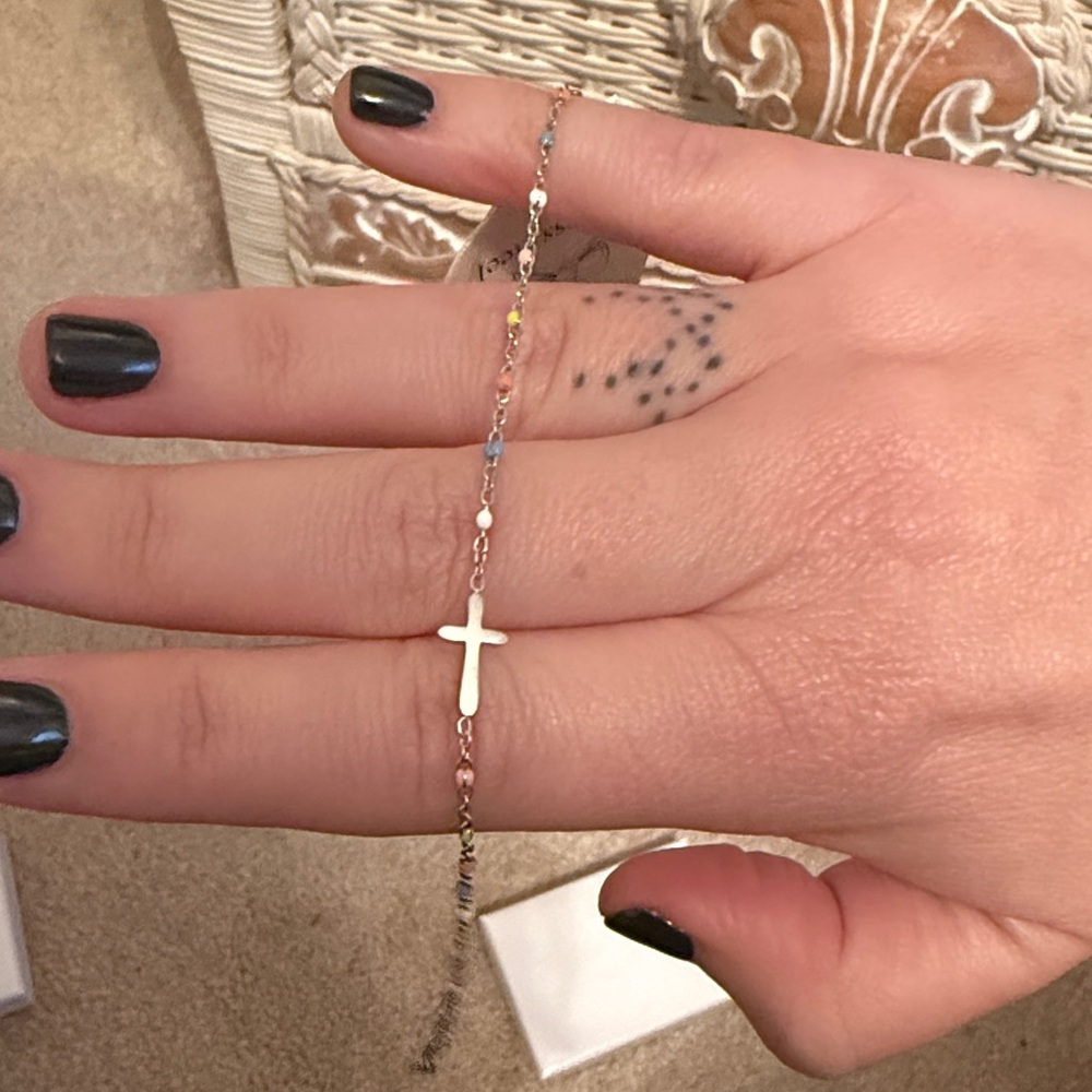 Delicate Multicolor Cross Bracelet - Picture 5 of 5